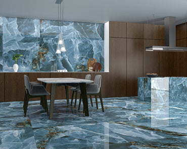 24x48 Onyx Navy Blue polished porcelain tile