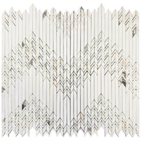Arrowline Dolomite & Calacatta Monet Honed Marble Mosaic Tile
