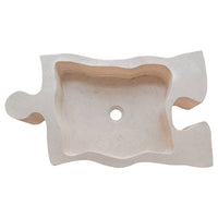 Natural Stone Beige Travertine Above Vanity Puzzle Shape Bathroom Sink