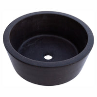 Black Andesite Natural Stone Tapered Above Vanity Bathroom Sink Honed/Matte (D)16" (H)6"