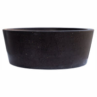 Black Andesite Natural Stone Tapered Above Vanity Bathroom Sink Honed/Matte (D)16" (H)6"