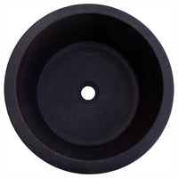 Black Andesite Natural Stone Tapered Above Vanity Bathroom Sink Honed/Matte (D)16" (H)6"