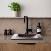 Black Andesite Natural Stone Rectangular Sink Honed/Matte (W)20" (L)33" (H)6"