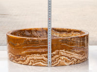 Brown Onyx Translucent Natural Stone Above Vanity Bathroom Sink Polished (D)16" (H)5"