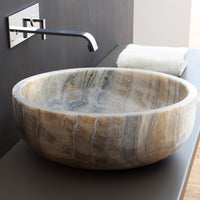 Natural Stone Bubble Gray Translucent Onyx Above Vanity Bathroom Sink