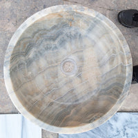 Natural Stone Bubble Gray Translucent Onyx Above Vanity Bathroom Sink