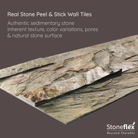 Burning Forest - Self-Adhesive 3D Peel & Stick Real Stacked Stone Tiles [Pack of 10]