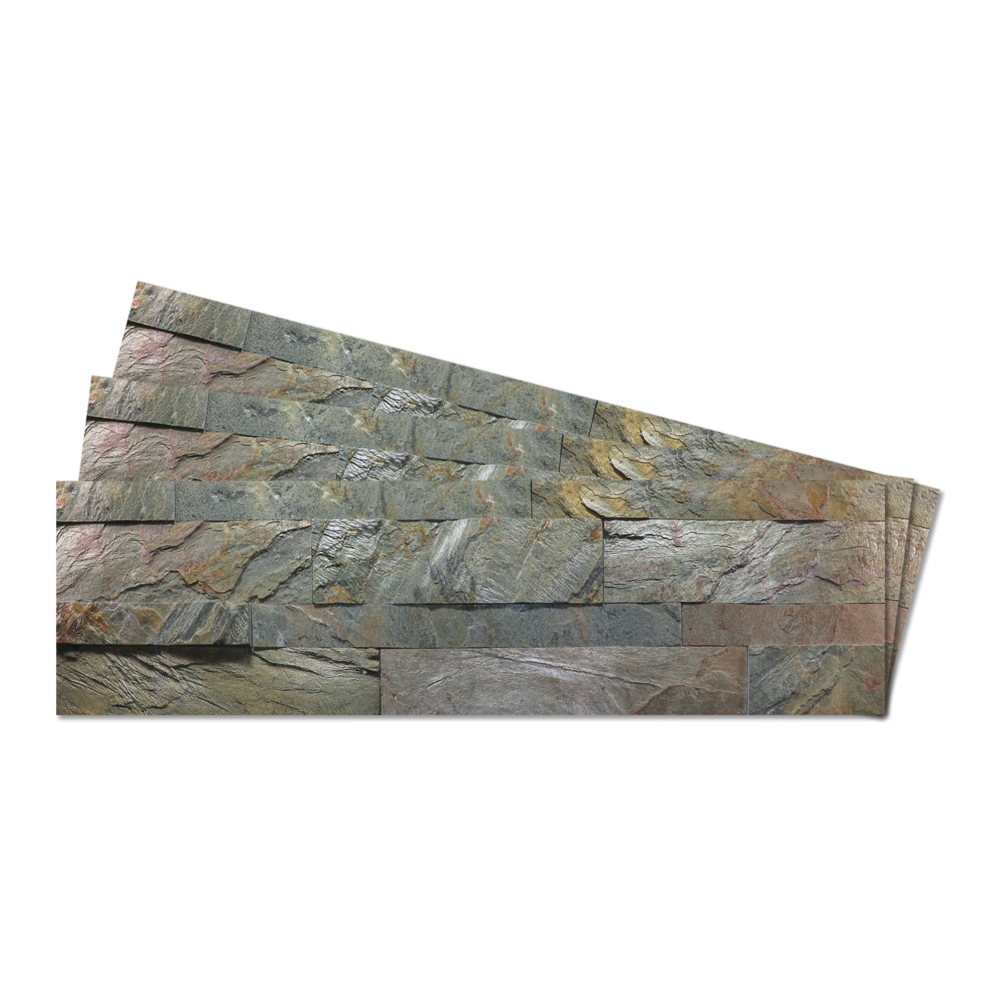 Burning Forest - Self-Adhesive 3D Peel & Stick Real Stacked Stone Tiles [Pack of 10]