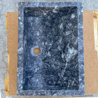 Bursa Gray Marble Rectangular Stone Above Vanity Bathroom Sink Polished (W)12" (L)18" (H)6"