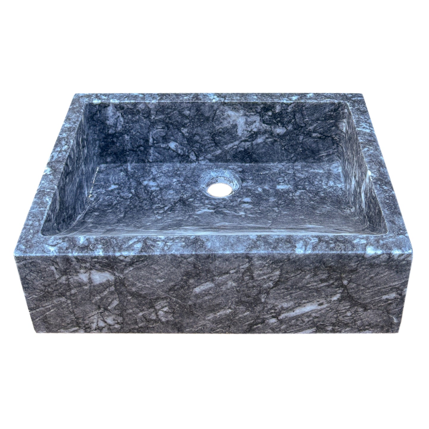 Bursa Gray Marble Rectangular Stone Above Vanity Bathroom Sink Polished (W)12" (L)18" (H)6"