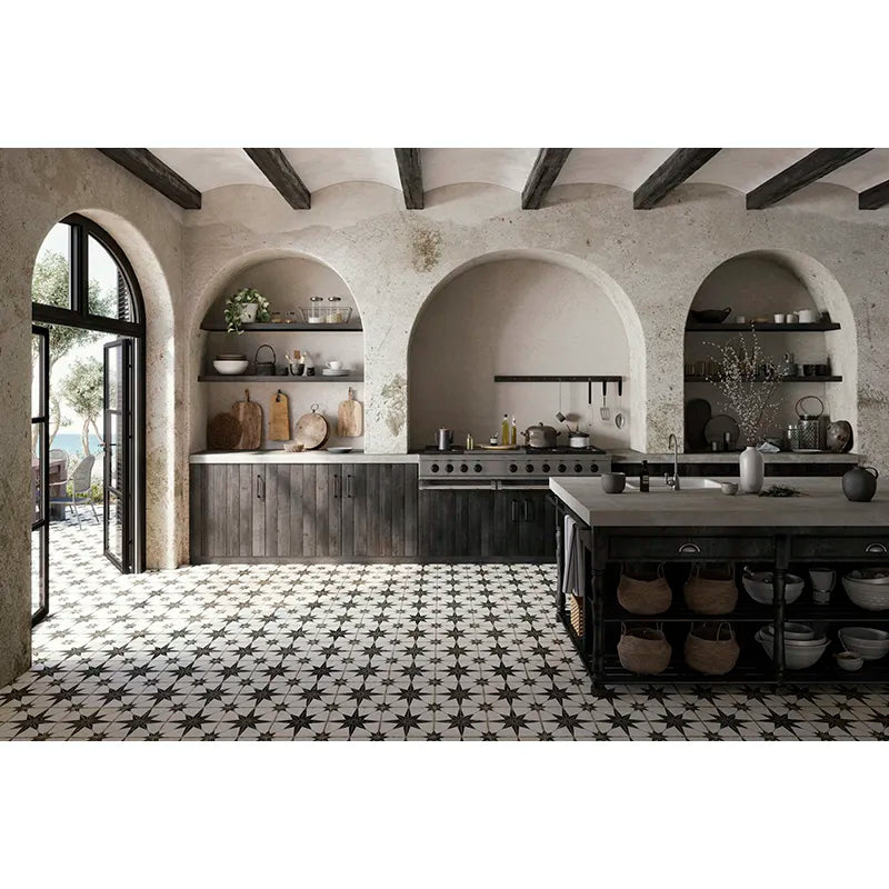 Orion Star Black Porcelain Tile 8x8 - Tilevanity.com