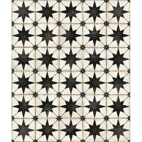 Heritage Star Noir 8" x 8" Black & White Matte Porcelain Tile