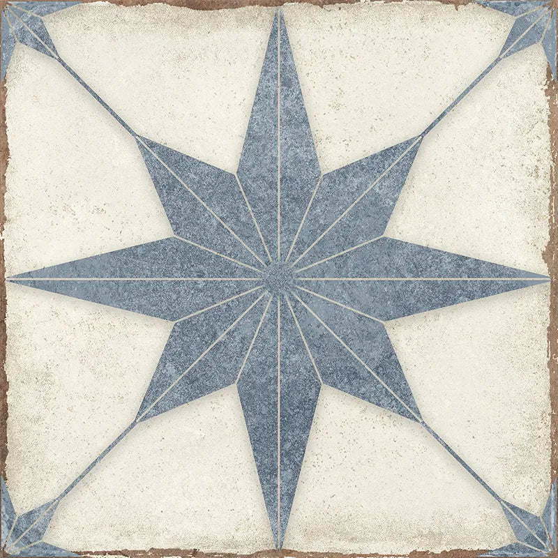 Heritage Azure 8" x 8" Weathered Blue Matte Porcelain Tile