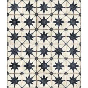 Heritage Compass Navy & White 8" x 8" Star Matte Porcelain Tile