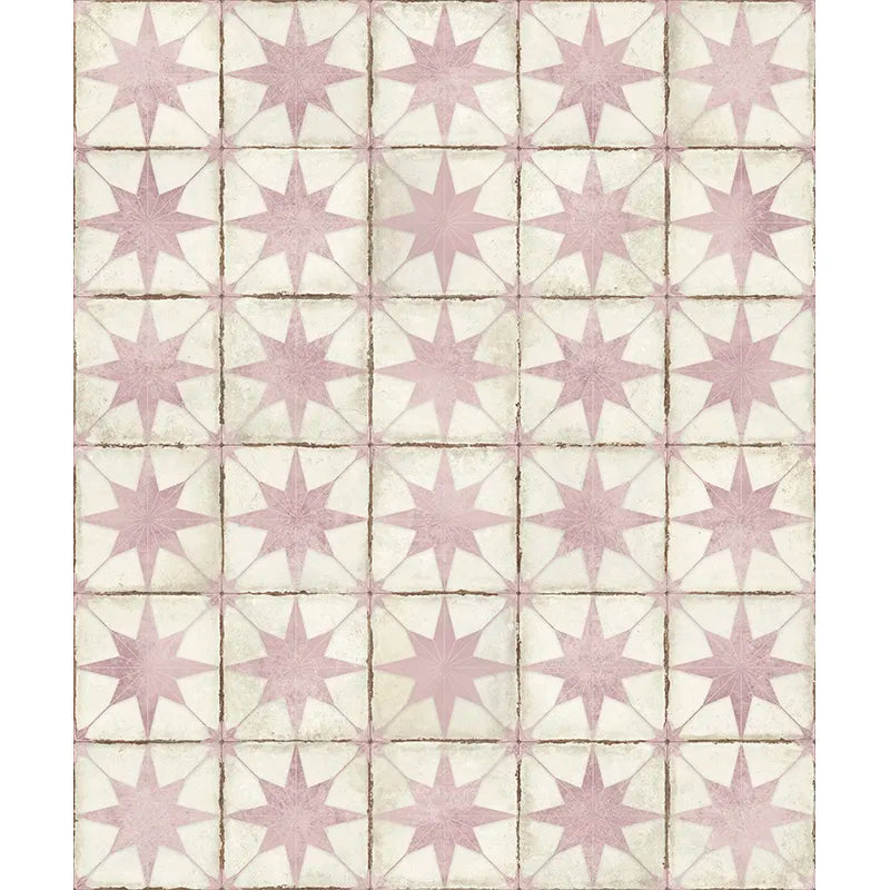Heritage Compass Blush & White 8" x 8" Star Matte Porcelain Tile