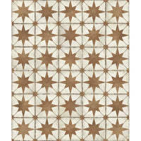 Heritage Cotto Compass 8" x 8" Terracotta & White Star Matte Porcelain Tile
