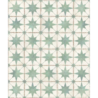Heritage Sage Compass 8" x 8" Green & White Star Matte Porcelain Tile