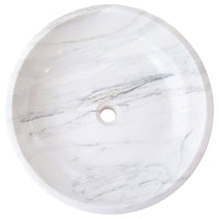 Calacatta White Marble Vessel Above Vanity Bathroom Sink Polished (D)19" (H)6"