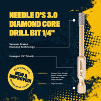 6mm (1/4") Diamond Drill Bit "Needle D's 3.0"