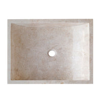 Cappuccino Beige Marble Rectangular Above Vanity Bathroom Sink (W)18" (L)21.5" (H)5"