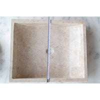 Cappuccino Beige Marble Rectangular Above Vanity Bathroom Sink (W)18" (L)21.5" (H)5"