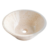 Cappuccino Beige Marble V-Shape Tapered Above Vanity Bathroom Sink Polished (D)16" (H)6"