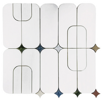 Multicolor Honed & Sand Blasted Natural Stone Mosaic Tile