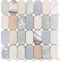 Honed Petal Multicolor Natural Stone Mosaic Tile