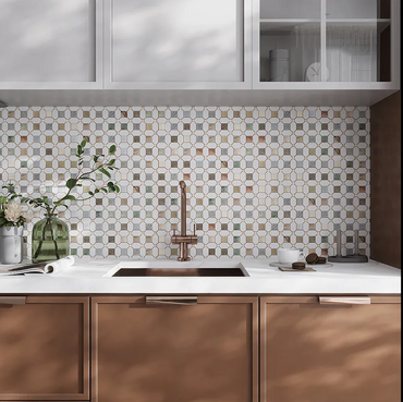 Regency Octagon Multicolor Polished Natural Stone Mosaic Tile