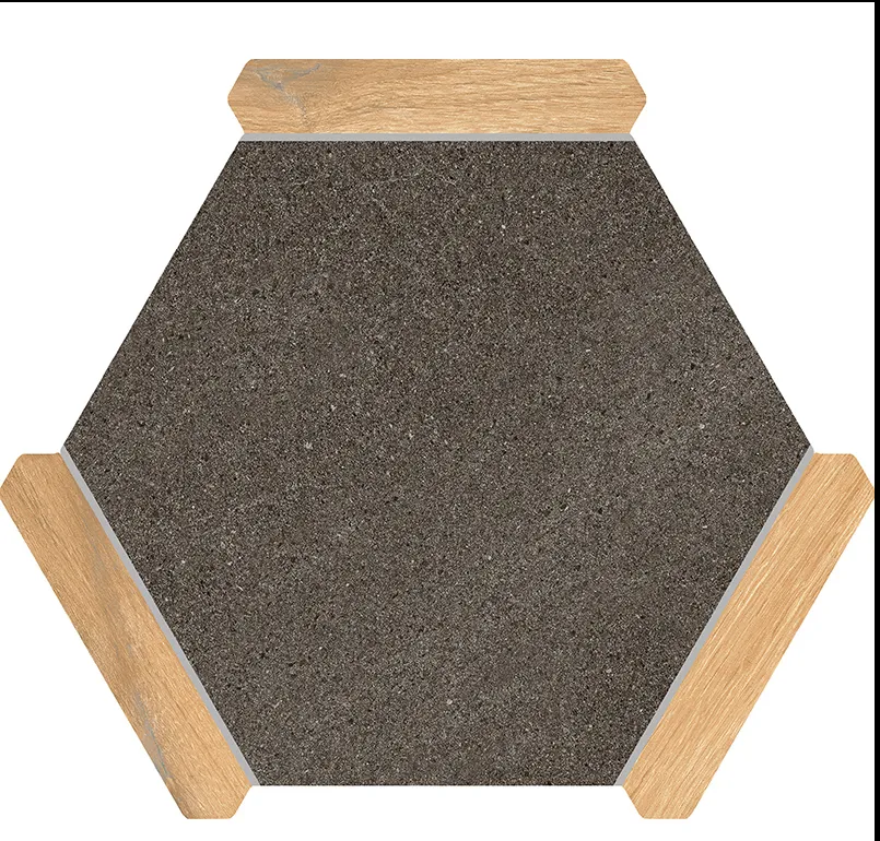 Hexelle Grafito Black & Wood Look Matte Porcelain Hexagon Tile – 8.66x9.84