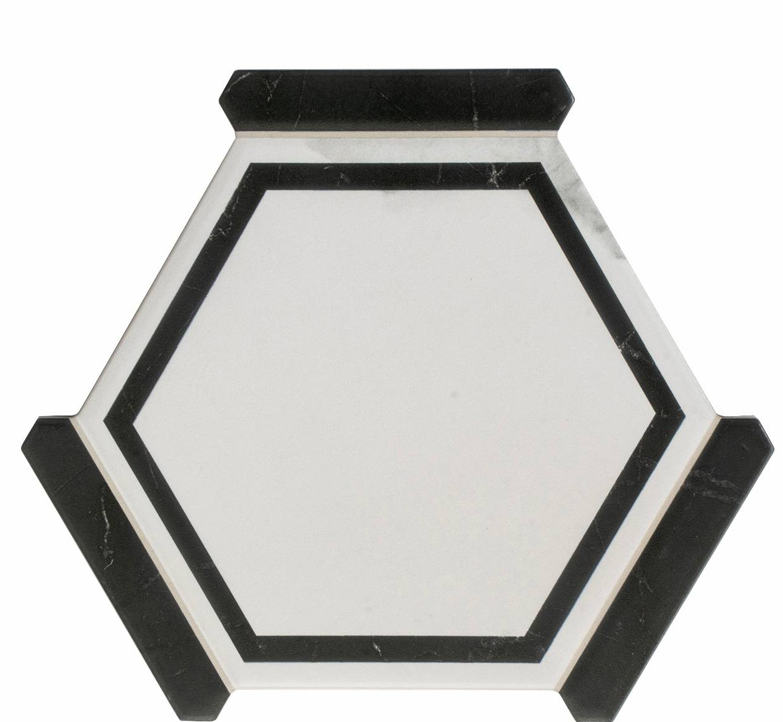 Hexelle Day Black & White Matte Porcelain Hexagon Tile – 8.66x9.84