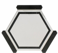 Hexelle Day Black & White Matte Porcelain Hexagon Tile – 8.66x9.84