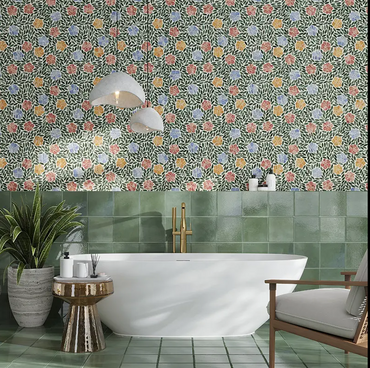 Botanical Garden Multicolor Polished Natural Stone Mosaic Tile