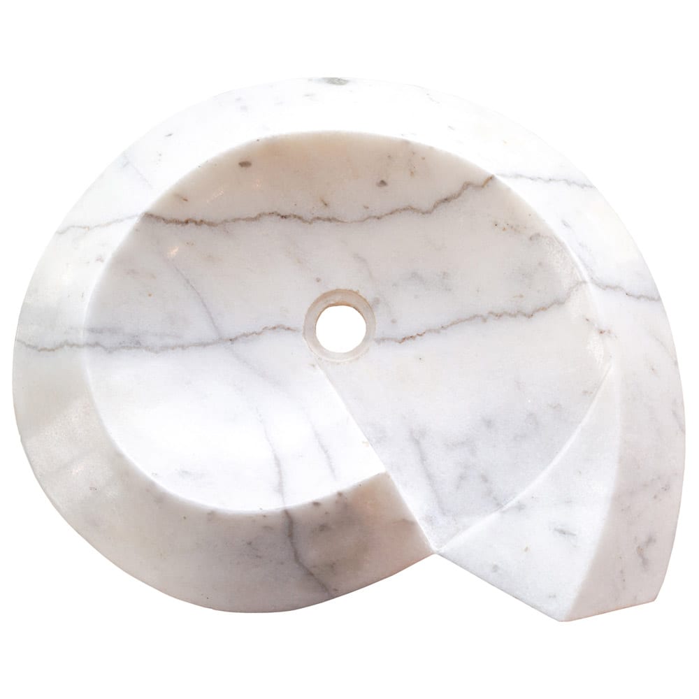 Carrara Marble Helix Shape Stone Above Vanity Bathroom Sink Polished (W)20" (L)23" (H)4"