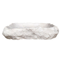 Carrara Marble Rectangular Rustic Natural Stone Above Vanity Bathroom Sink