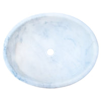 Carrara White Marble Natural Stone Oval Vessel Above Vanity Bathroom Sink