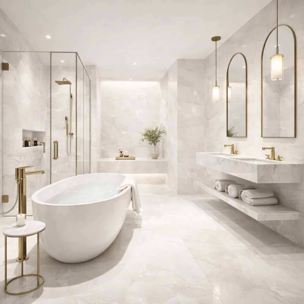Onyx White Porcelain Tile 24x48" | 36x36" | Mosaic - Tilevanity.com