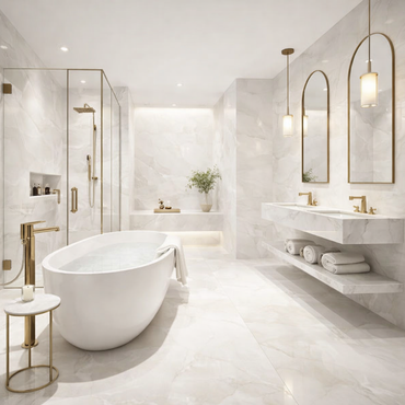 Onyx White Porcelain Tile 24x48" | 36x36" | Mosaic - Tilevanity.com