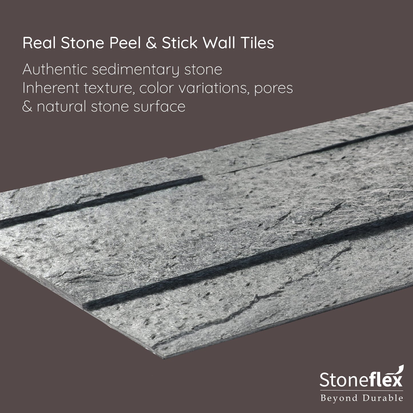 Cosmic Dust - Self-Adhesive 3D Peel & Stick Real Stacked Stone Tiles [Pack of 10]