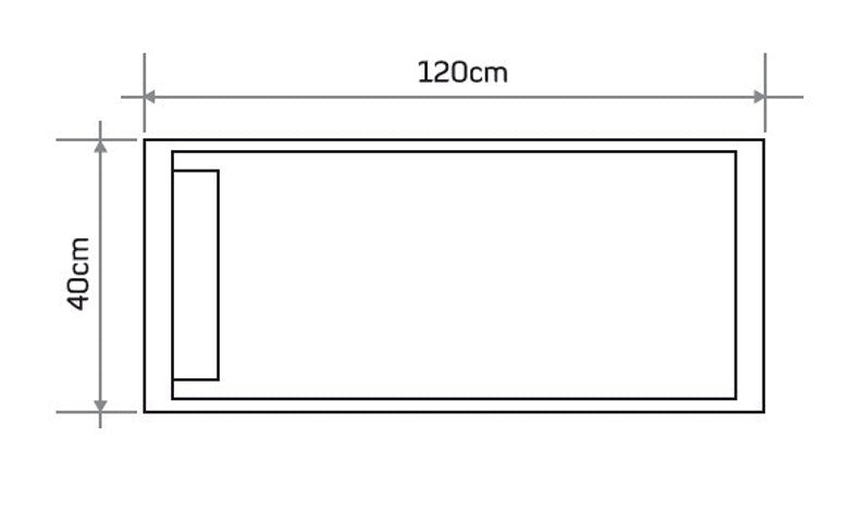 Cream Royal Marble Rectangular Shower Base Hand-carved from Solid Marble Block (W)16" (L)48"