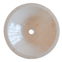 Crema Marfil Marble Natural Stone V-Shape Tapered Above Vanity Bathroom Sink High-Gloss Polished
