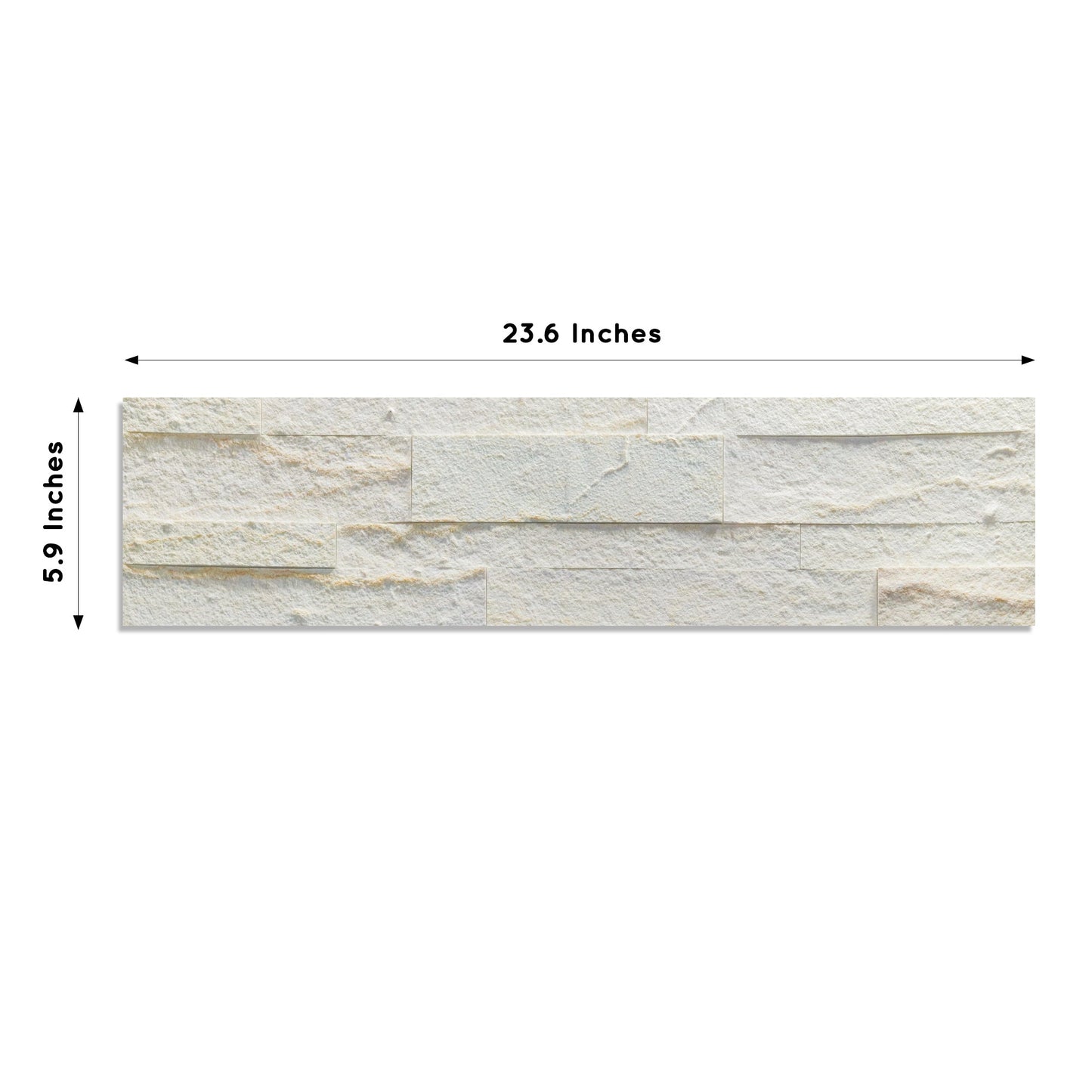 Ecru White - Self-Adhesive 3D Peel & Stick Real Stacked Stone Tiles [Pack of 10]