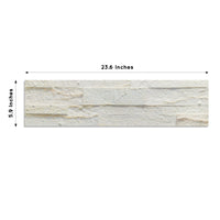 Ecru White - Self-Adhesive 3D Peel & Stick Real Stacked Stone Tiles [Pack of 10]