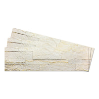 Ecru White - Self-Adhesive 3D Peel & Stick Real Stacked Stone Tiles [Pack of 10]