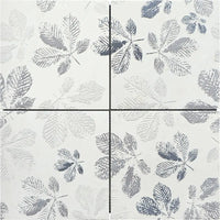 Botanical Leaves Cream Honed Limestone Decorative Mosaic Tile