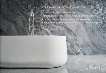 Cossue 61" Freestanding Acrylic Bathtub in White