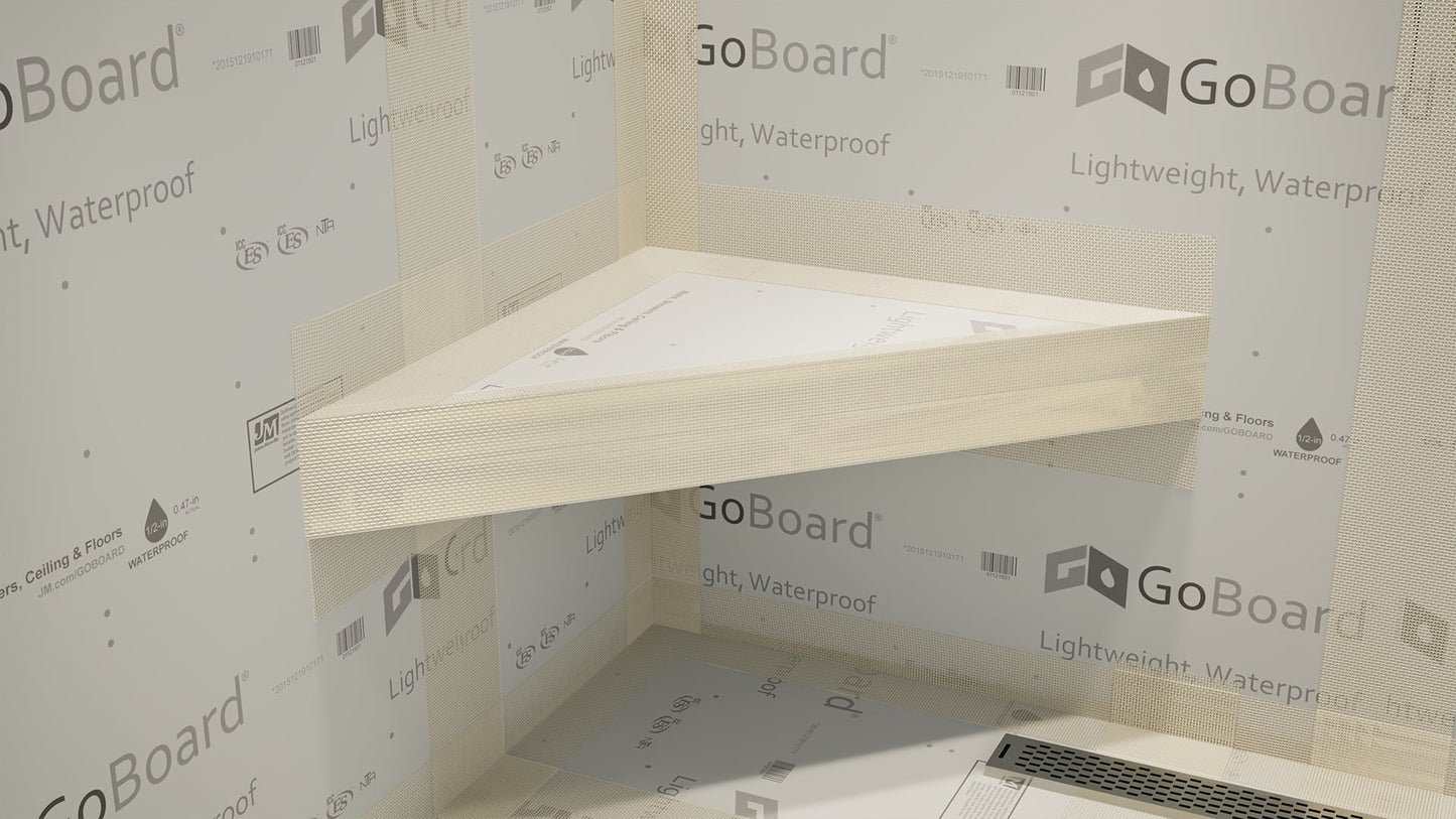 The Original™ Floating Corner Shower Bench Kit™ with GoBoard®