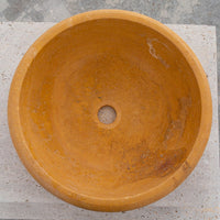 Golden Sienna Natural Stone Travertine Drop-in or Above Vanity Bathroom Vessel Sink