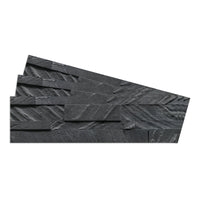 Black Gravel - Self-Adhesive 3D Peel & Stick Real Stacked Stone Tiles [Pack of 10]