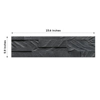 Black Gravel - Self-Adhesive 3D Peel & Stick Real Stacked Stone Tiles [Pack of 10]